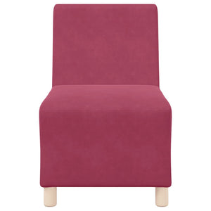 Canapé modulaire sans accoudoirs Rouge vin 55 cm Velours
