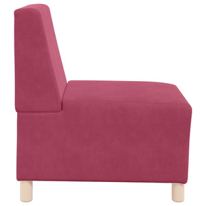 Canapé modulaire sans accoudoirs Rouge vin 55 cm Velours