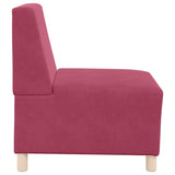 Canapé modulaire sans accoudoirs Rouge vin 55 cm Velours