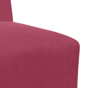 Canapé modulaire sans accoudoirs Rouge vin 55 cm Velours