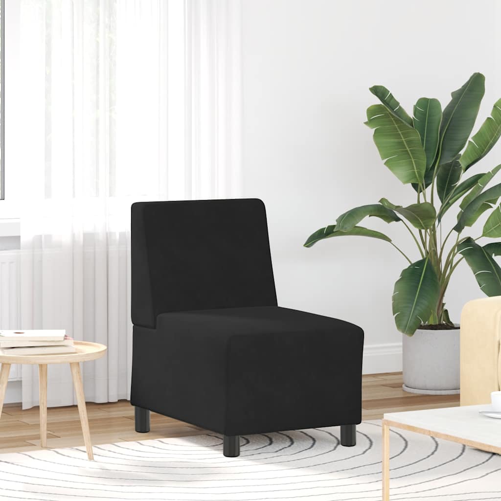Unité de Sofa Modulaire Sans Accoudoirs Noir 55 x 74 x 82 cm