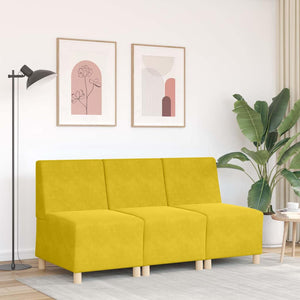 Canapé modulaire sans accoudoirs Jaune 55 cm Velours