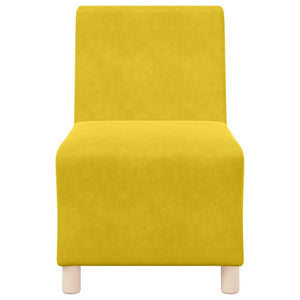 Canapé modulaire sans accoudoirs Jaune 55 cm Velours