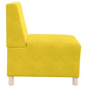 Canapé modulaire sans accoudoirs Jaune 55 cm Velours