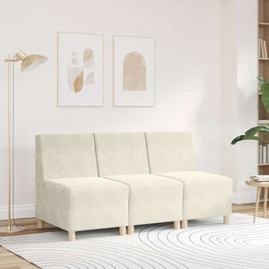 Canapé modulaire sans accoudoirs Crème 55 cm Velours