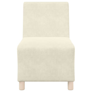 Canapé modulaire sans accoudoirs Crème 55 cm Velours