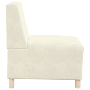 Canapé modulaire sans accoudoirs Crème 55 cm Velours