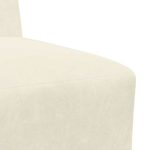 Canapé modulaire sans accoudoirs Crème 55 cm Velours