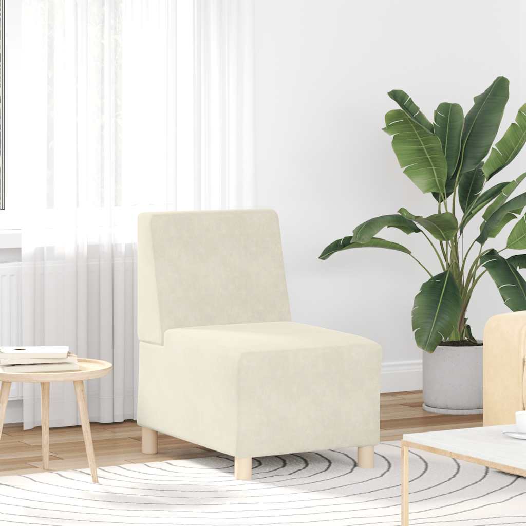 Canapé modulaire sans accoudoirs Crème 55 cm Velours