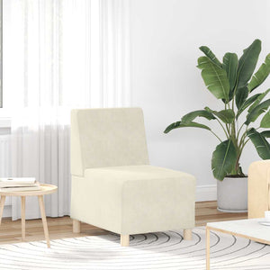 Canapé modulaire sans accoudoirs Crème 55 cm Velours