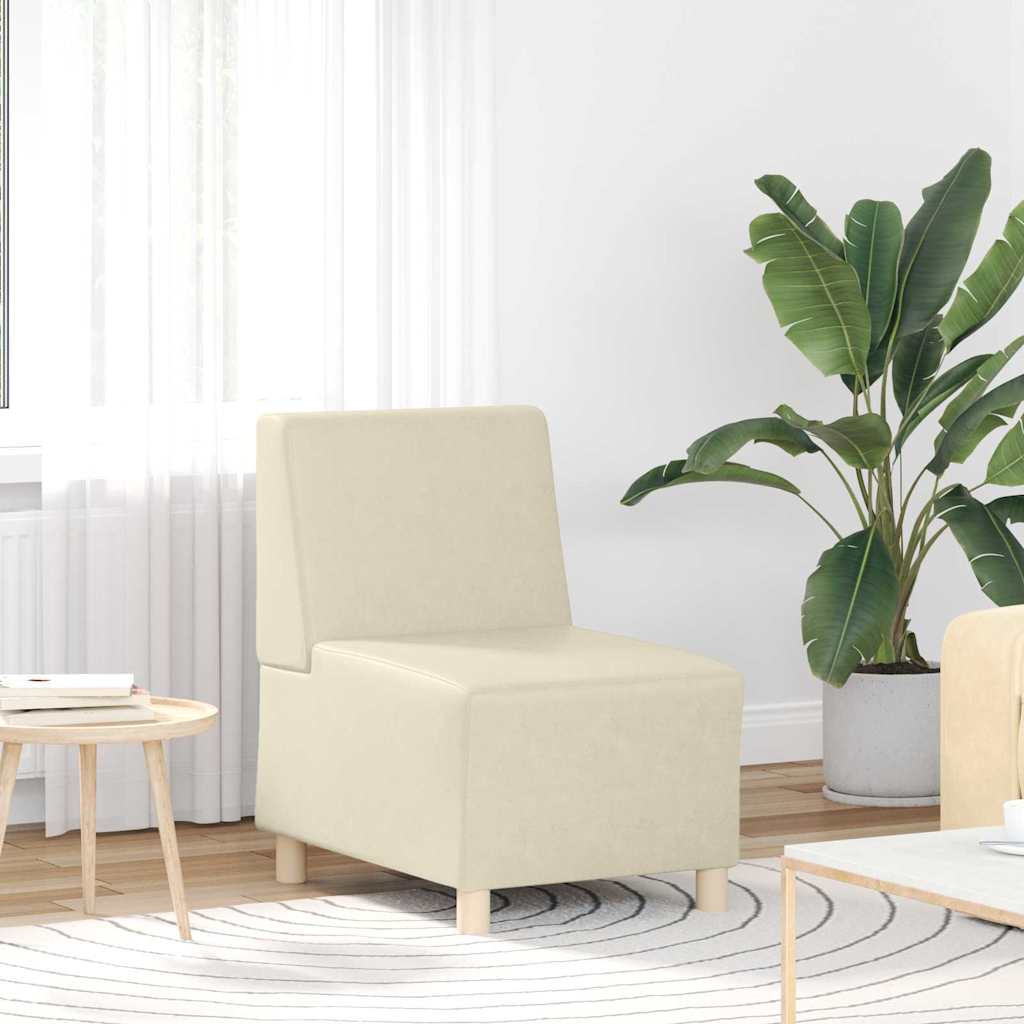 Unité de Sofa Modulaire Sans Accoudoirs Crème 55 x 74 x 82 cm