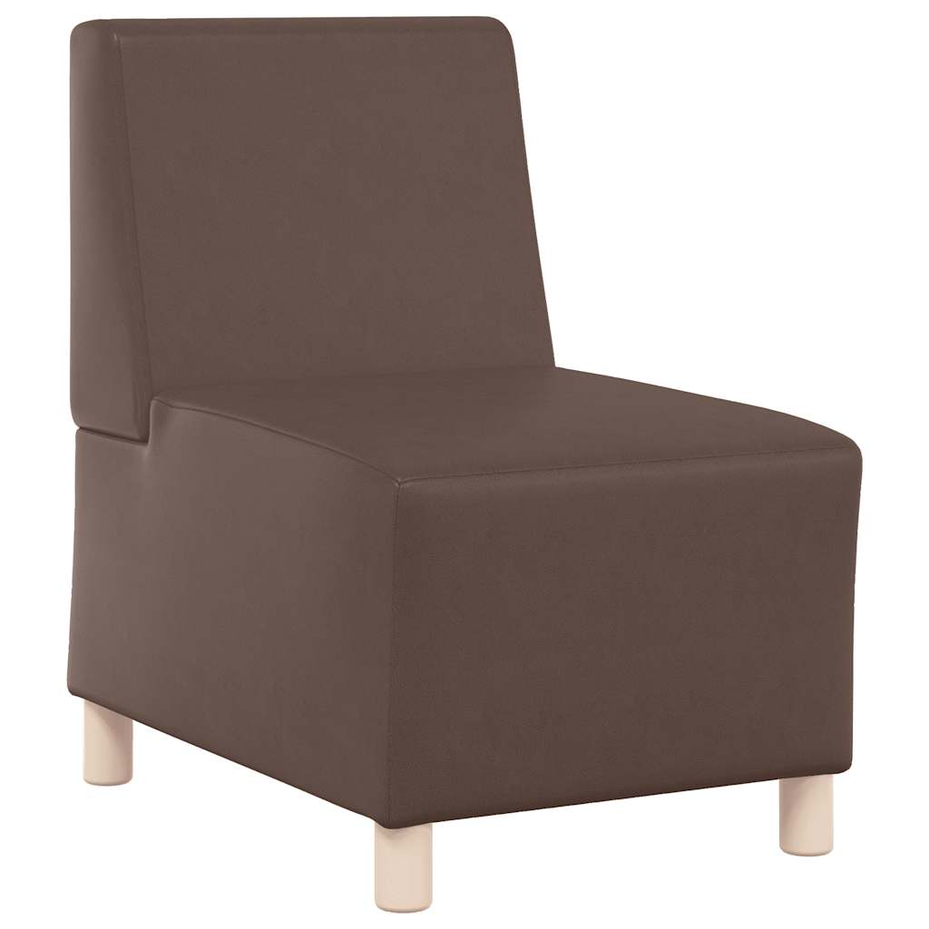 Canapé modulaire sans accoudoirs Marron 55 cm Similicuir
