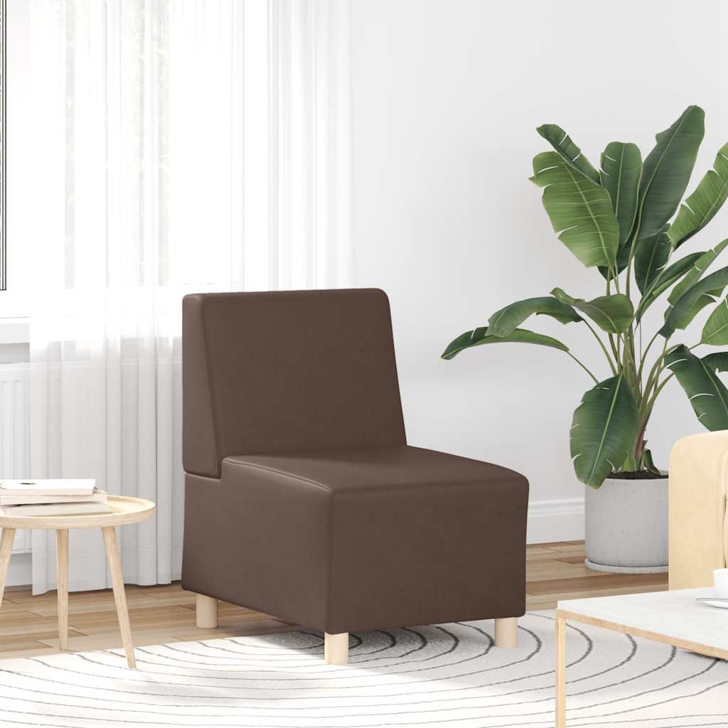 Canapé modulaire sans accoudoirs Marron 55 cm Similicuir