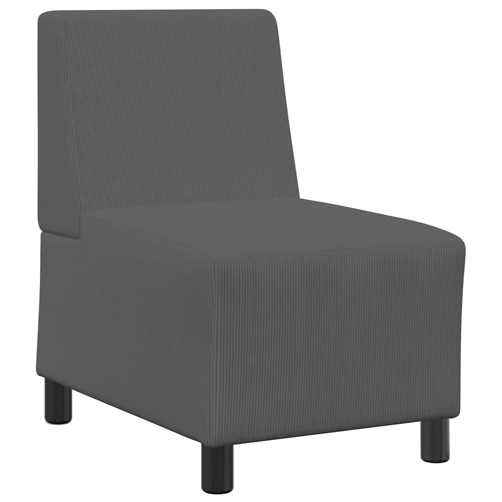 Unité de Sofa Modulaire Sans Accoudoirs Gris foncé