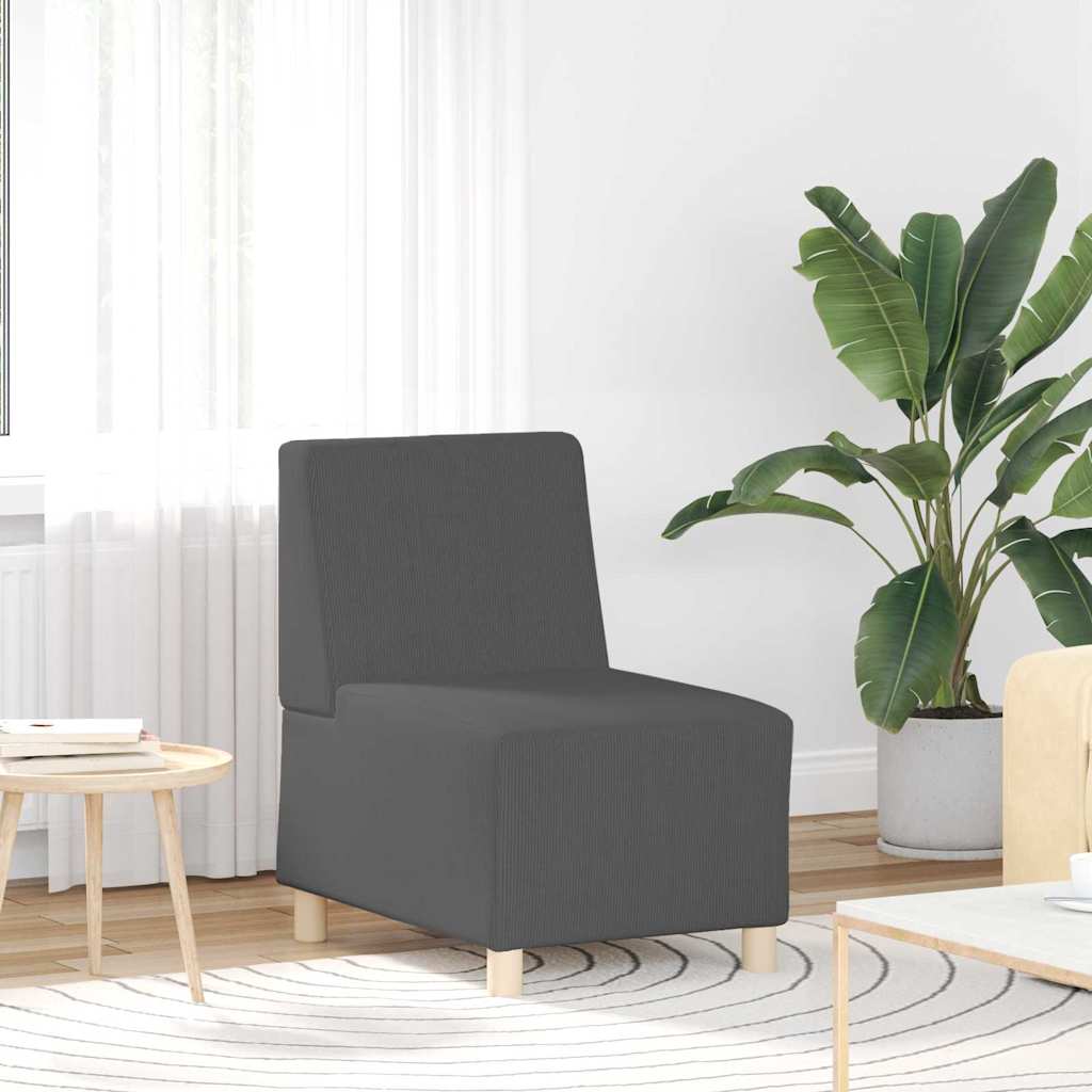 Unité de Sofa Modulaire Sans Accoudoirs Gris foncé