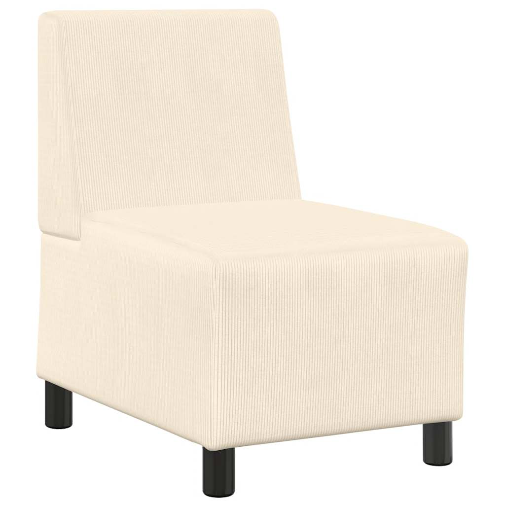 Unité de Sofa Modulaire Sans Accoudoirs Crème 55 x 74 x 82 cm