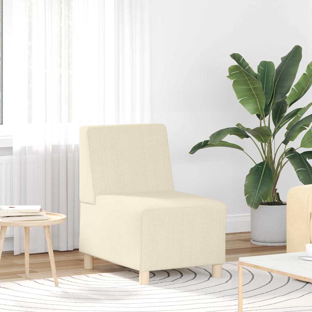 Unité de Sofa Modulaire Sans Accoudoirs Crème 55 x 74 x 82 cm