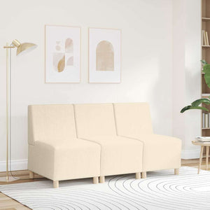Unité de Sofa Modulaire Sans Accoudoirs Crème 55 x 74 x 82 cm