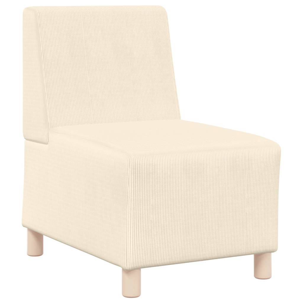 Unité de Sofa Modulaire Sans Accoudoirs Crème 55 x 74 x 82 cm