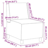 Unité de Sofa Modulaire Sans Accoudoirs Orange 55 x 74 x 82 cm