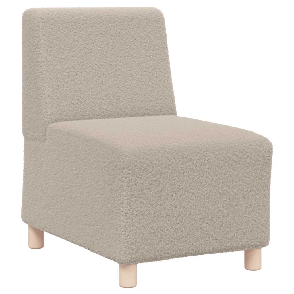 Canapé modulaire sans accoudoirs Gris clair 55 cm Tissu imitation laine bouclée