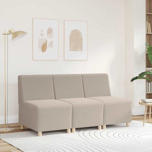 Canapé modulaire sans accoudoirs Gris clair 55 cm Tissu imitation laine bouclée