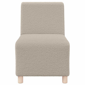 Canapé modulaire sans accoudoirs Gris clair 55 cm Tissu imitation laine bouclée