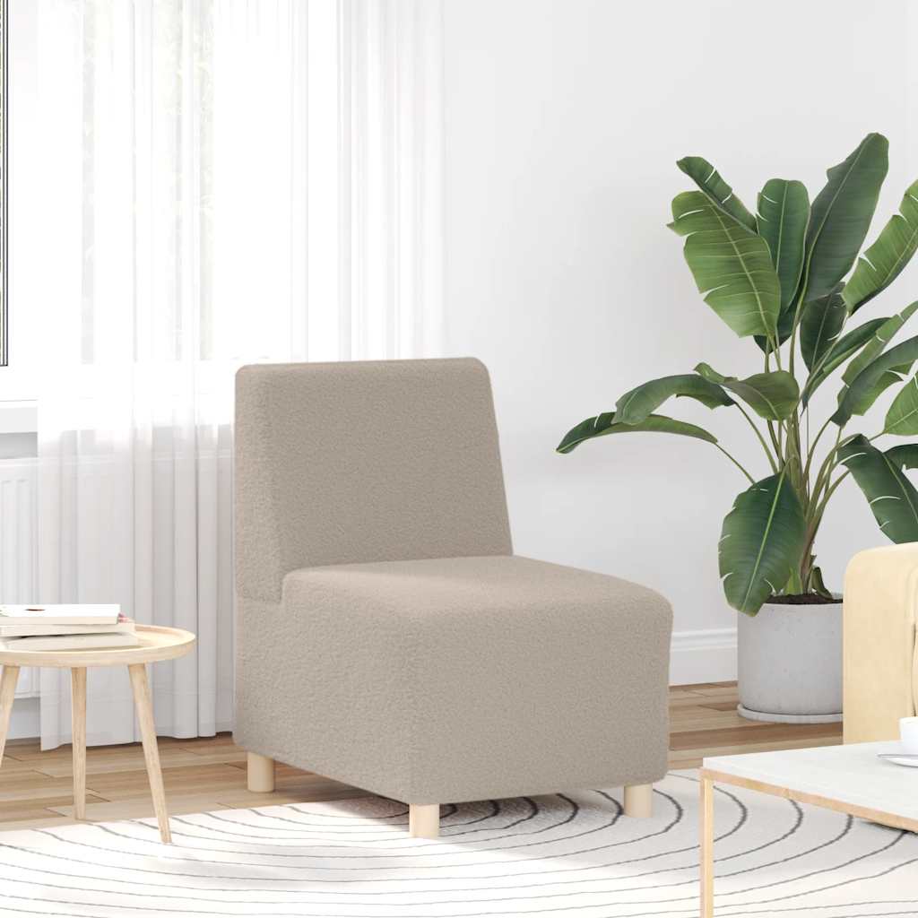 Canapé modulaire sans accoudoirs Gris clair 55 cm Tissu imitation laine bouclée