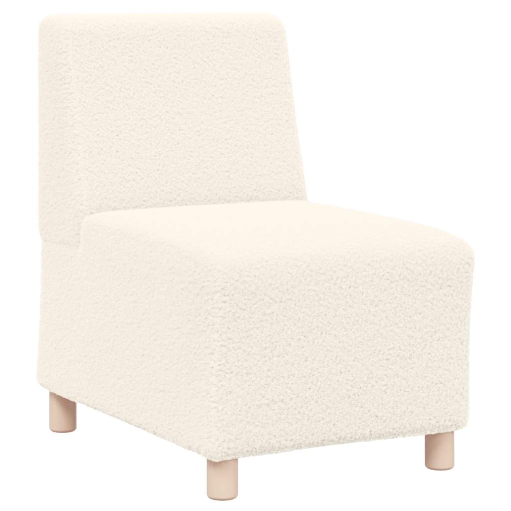 Canapé modulaire sans accoudoirs Crème 55 cm Tissu imitation laine bouclée