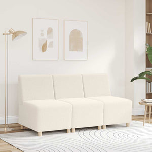 Canapé modulaire sans accoudoirs Crème 55 cm Tissu imitation laine bouclée