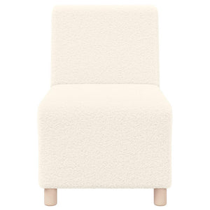 Canapé modulaire sans accoudoirs Crème 55 cm Tissu imitation laine bouclée