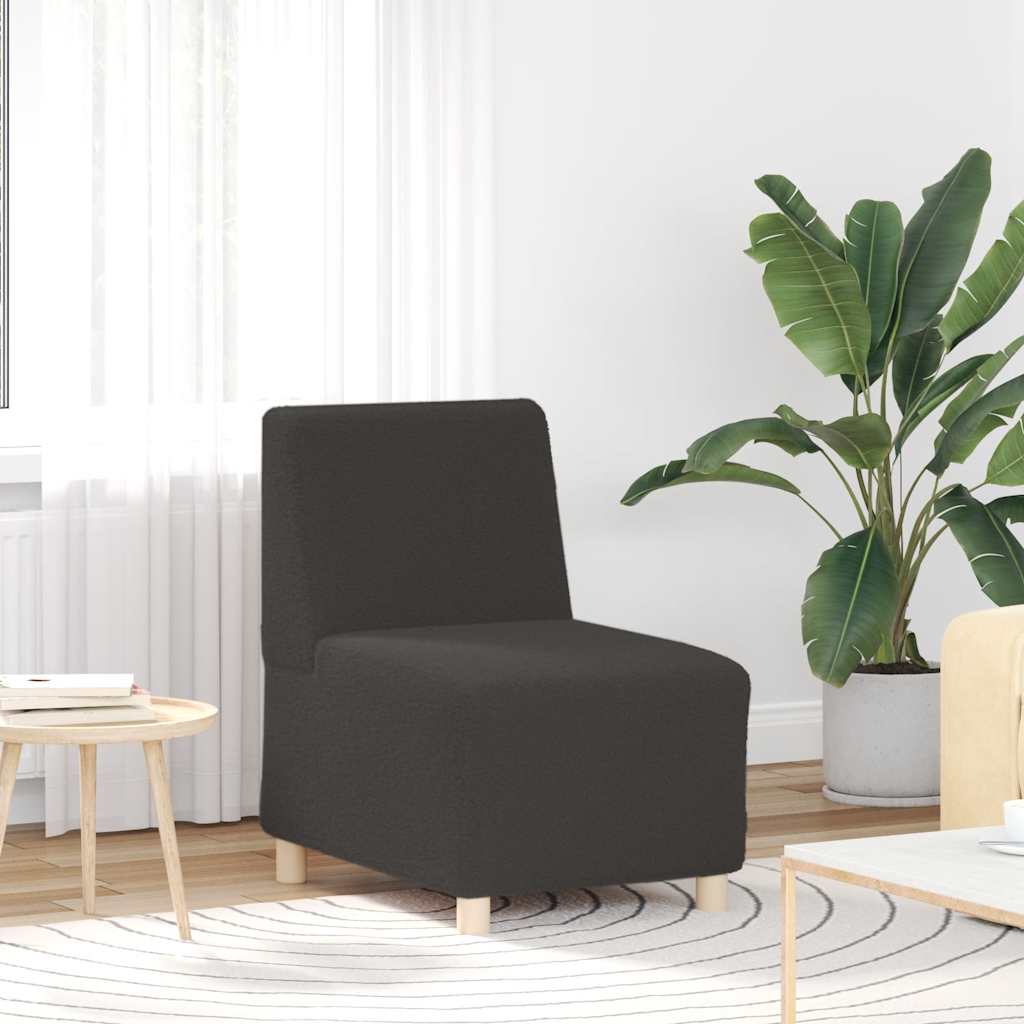 Canapé modulaire sans accoudoirs Gris foncé 55 cm Tissu bouclé aspect laine