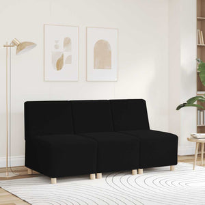 Canapé modulaire sans accoudoirs Noir 55 cm Tissu bouclé aspect laine