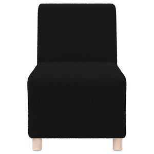 Canapé modulaire sans accoudoirs Noir 55 cm Tissu bouclé aspect laine
