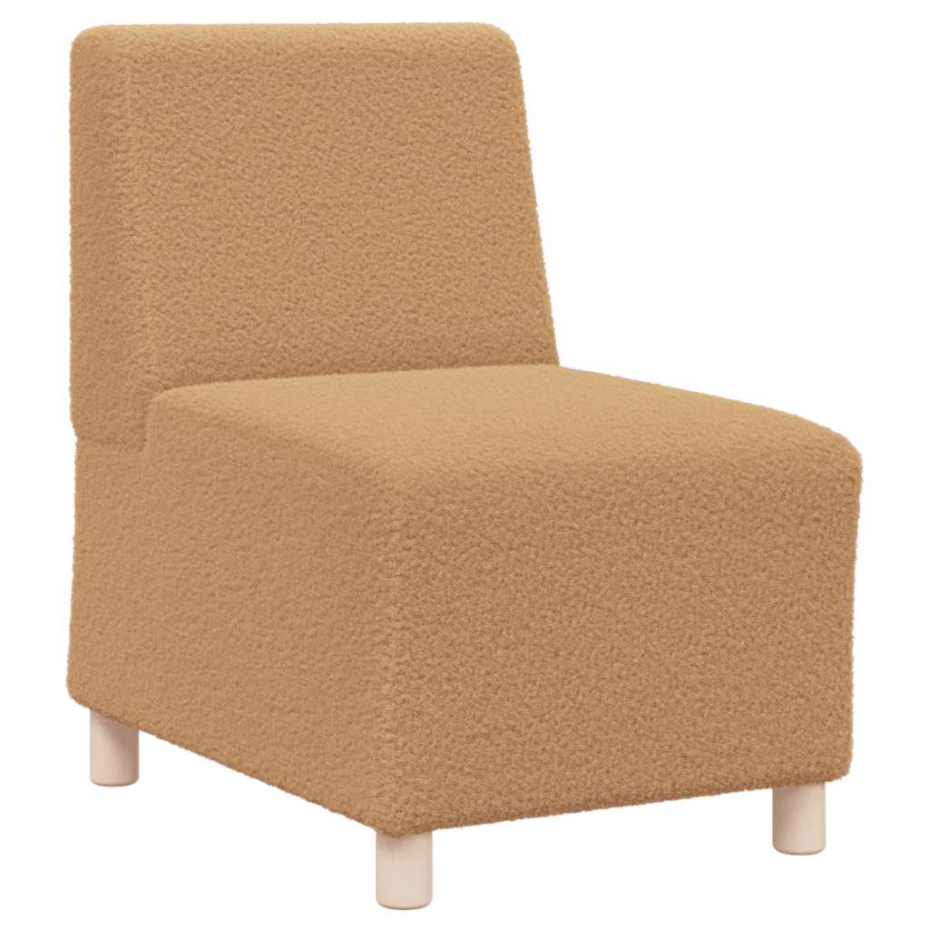 Canapé modulaire sans accoudoirs beige 55 cm Tissu imitation laine bouclée