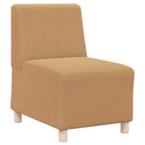 Canapé modulaire sans accoudoirs beige 55 cm Tissu imitation laine bouclée