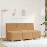 Canapé modulaire sans accoudoirs beige 55 cm Tissu imitation laine bouclée