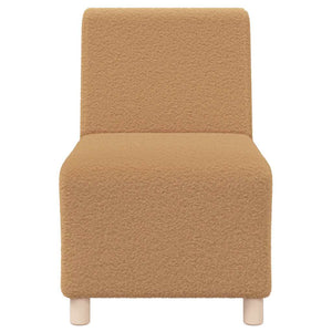 Canapé modulaire sans accoudoirs beige 55 cm Tissu imitation laine bouclée
