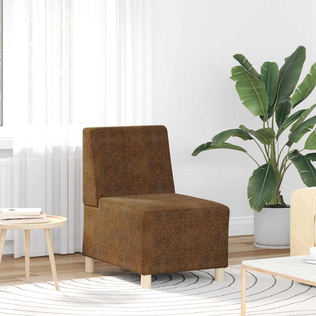 Unité de Sofa Modulaire Sans Accoudoirs Marron 55 x 74 x 82 cm