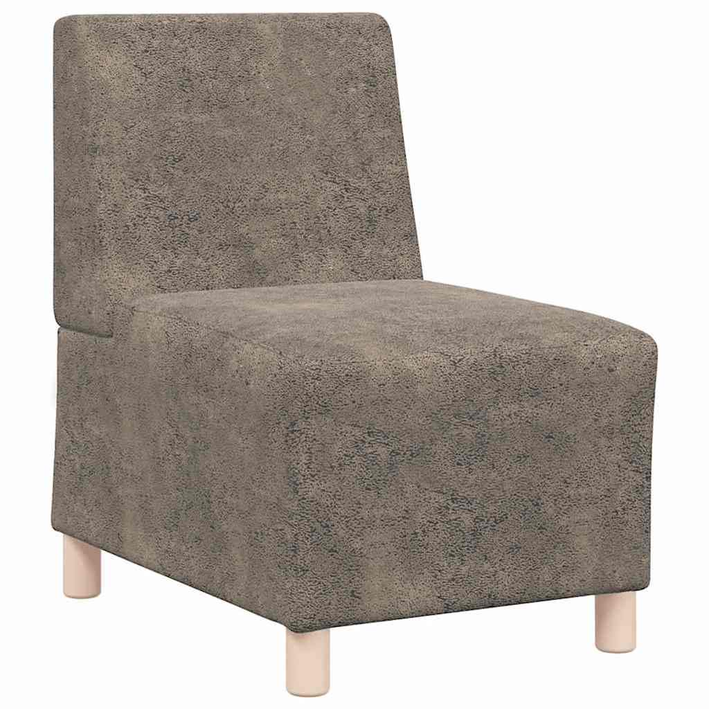 Canapé modulaire sans accoudoirs Gris foncé 55 cm Similicuir suède