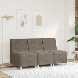 Canapé modulaire sans accoudoirs Gris foncé 55 cm Similicuir suède