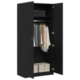 Armoire avec stockage Noir 90 x 52 x 200 cm Bois d'ingénierie