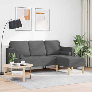 Ensemble de Canapés Gris foncé 173 x 131 x 67 cm tissu