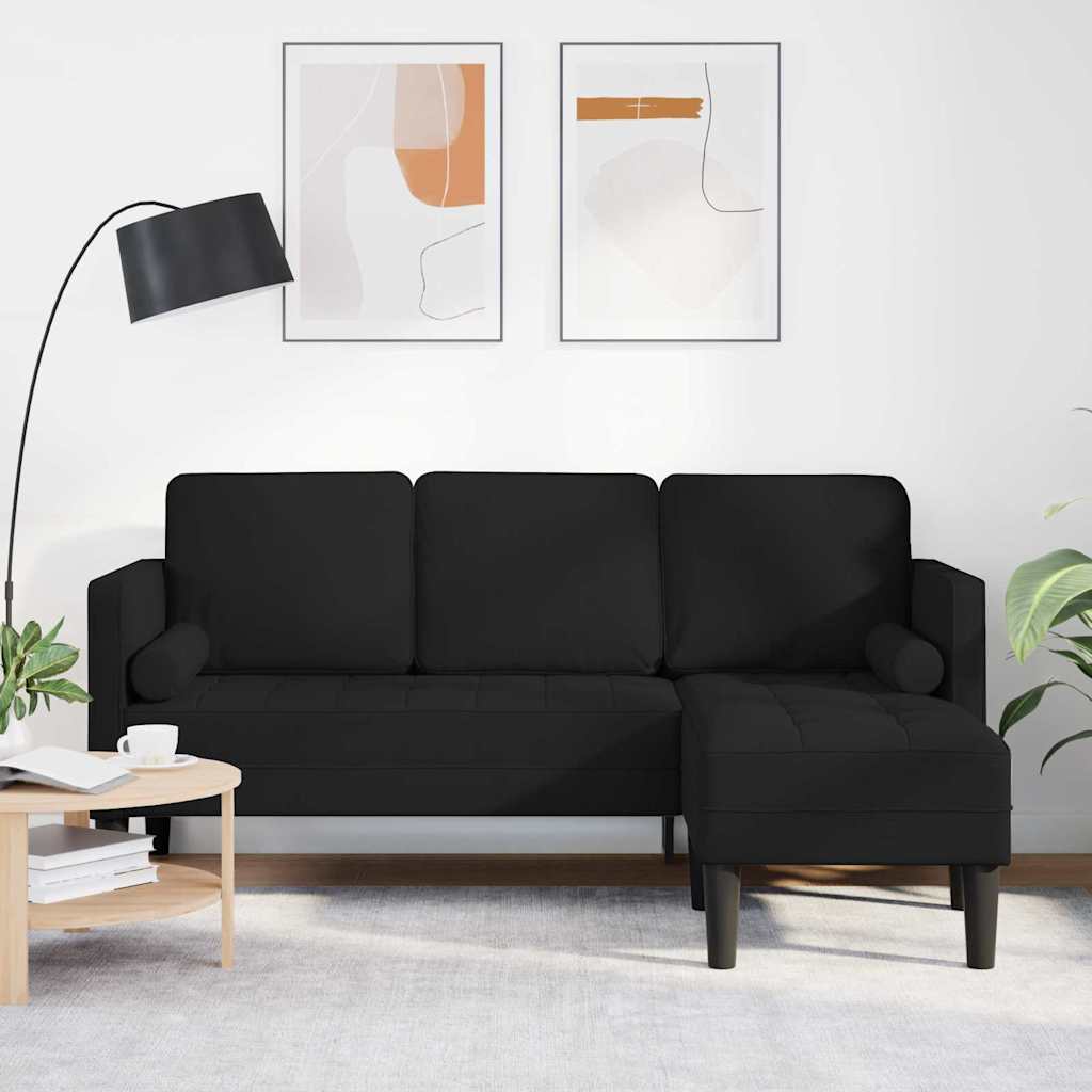 Ensemble de Canapés Noir 173 x 131 x 67 cm tissu