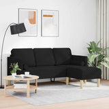 Ensemble de Canapés Noir 173 x 131 x 67 cm tissu