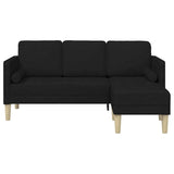 Ensemble de Canapés Noir 173 x 131 x 67 cm tissu