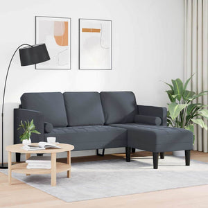 Ensemble de Canapés Gris foncé 173 x 131 x 67 cm Velours