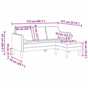 Ensemble de Canapés Rouge bordeaux 173 x 131 x 67 cm Velours