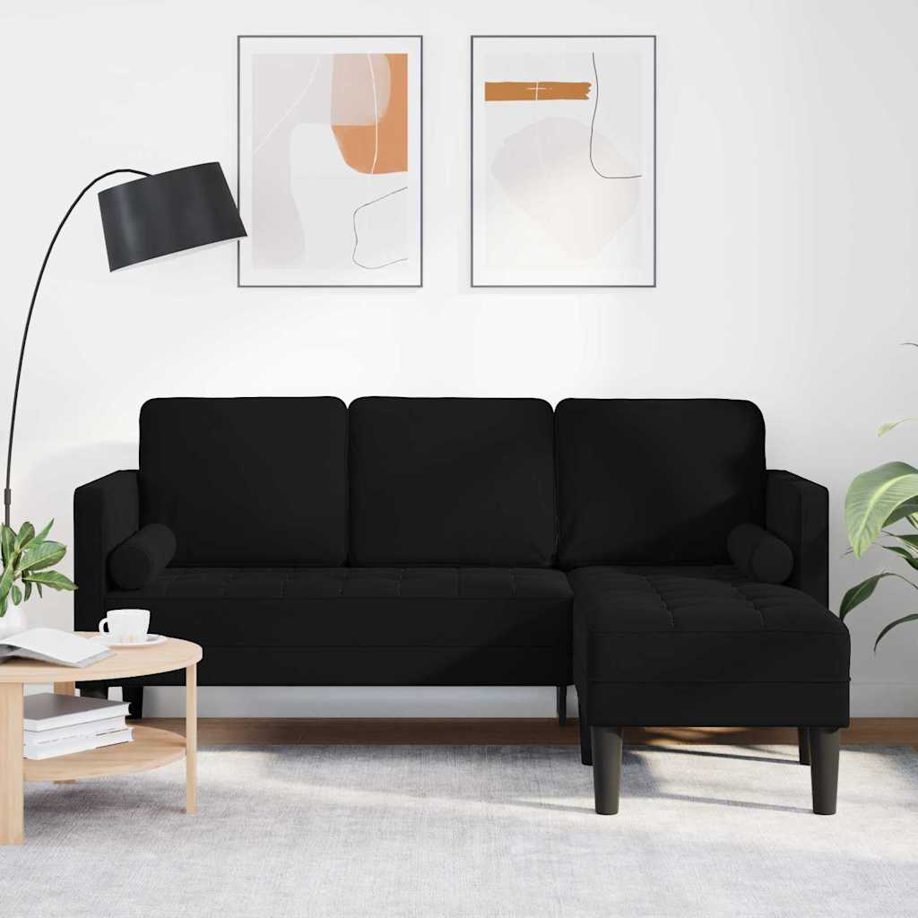 Ensemble de Canapés Noir 173 x 131 x 67 cm Velours