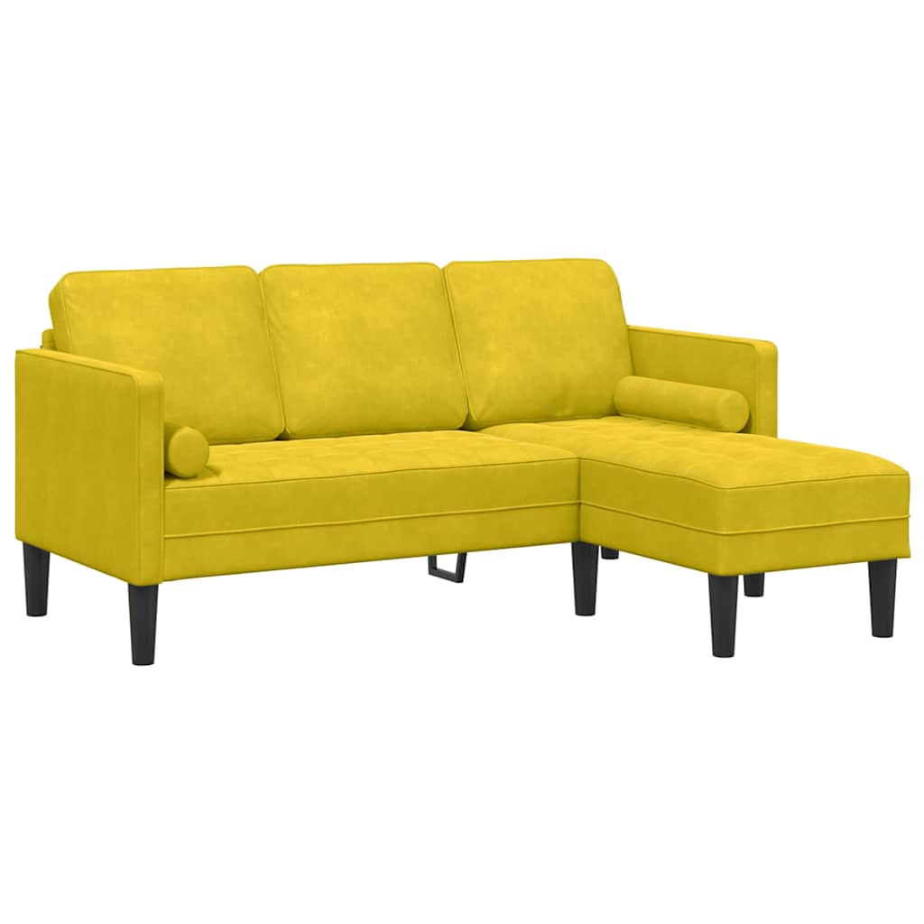 Ensemble de Canapés Jaune 173 x 131 x 67 cm Velours